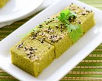 Gujarati Palak Dhokla Recipe - Steamed Spinach Lentil Cakes