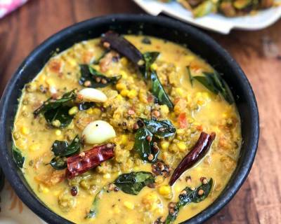 Mangalorean Padengi Gassi Recipe - Green Moong Dal Curry