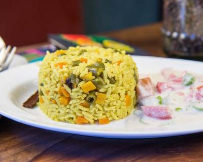 One Pot Spicy Vegetable Pulao Recipe with Coconut Milk