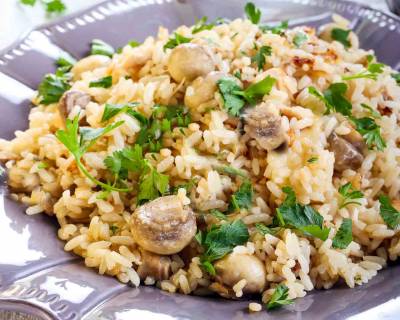 Spiced Kumbh Pulao Recipe - Spicy Mushroom Rice
