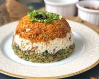 Layered Vegetable Tricolor Biryani Recipe