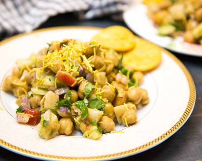 Kabuli Chana Chaat - High Protein Snack of Chickpea Chaat
