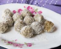 Green Tea Coconut Ladoo Recipe - Coconut Energy Balls