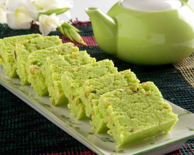 Pista Burfi Recipe - Indian Spiced Pistachio Fudge