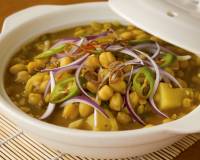 Aloo Chana In Mint Coriander Gravy Recipe