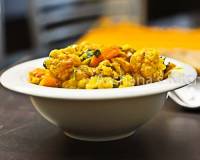 Cauliflower Curry With Bell Peppers And Carrots In Spiced Milk Gravy