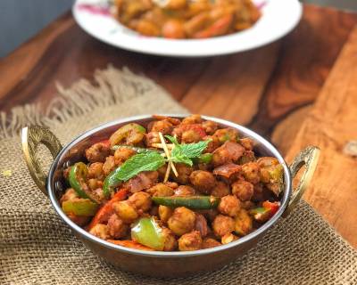 कढ़ाई छोले रेसिपी - Kadai Chole Recipe