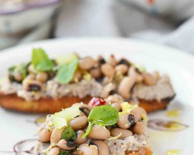 Black Eyed Bean Lemon Bruschetta Recipe