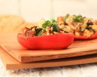 Stuffed Peppers with Roasted Vegetables Oats and Paneer
