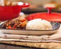 Asian Style Tofu Curry with Roasted Eggplants