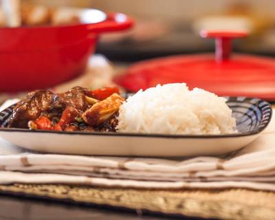 Asian Style Tofu Curry with Roasted Eggplants