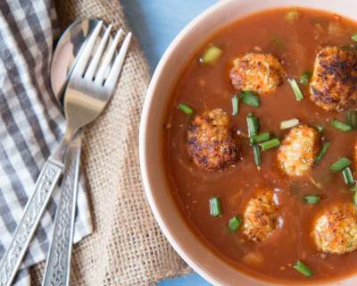 Non-Fried Vegetable & Oat Manchurian Balls Recipe In Sweet & Spicy Oat Sauce