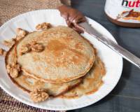 Pearl Millet Pancake With Walnuts & Nutella (Bajra Millet)