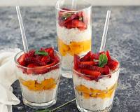 Dahi Chivda Recipe (Fruit,Yogurt & Flattened Rice Breakfast Parfait)