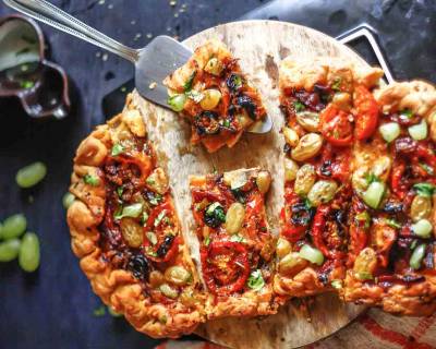 Savory Tart Recipe with Grape and Gouda Cheese