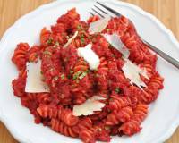 Fusilli Pasta Recipe In A Spicy Roasted Beetroot Sauce
