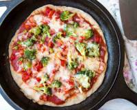 Tawa Pizza Recipe with Roasted Vegetables - Skillet Pizza Recipe
