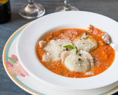 Whole Wheat Spinach Ricotta Ravioli In Creamy Tomato Basil Sauce Recipe