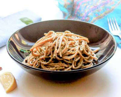 Whole Wheat Spaghetti With Avocado Basil Pesto Recipe