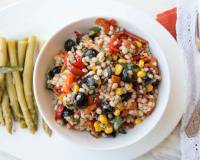 Barley & Roasted Vegetable Skillet Salad- Mediterranean Style