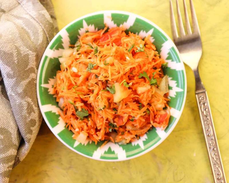 Carrot Cucumber Tomato Salad with Lemon and Coriander Recipe