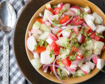 Cucumber, Red Radish, Tomatoes & Onion Salad Recipe