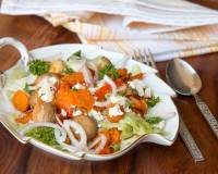 Grilled Vegetable and Oat Salad Recipe with Feta Cheese
