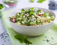 Healthy Foxtail Millet Raw Mango & Vegetable Salad Recipe