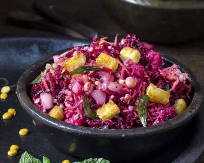 South Indian Kosambari Recipe With Raw Mango, Cucumber, Carrot & Beetroot