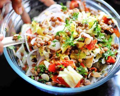 Wholesome Lentil Salad Recipe with Oven Roasted Tomatoes