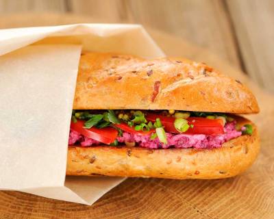 Homemade Healthy Subway Sandwich Recipe With Beet & Sprout