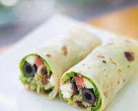Vegetarian Wrap With Olives And Cottage Cheese -Paneer Roll