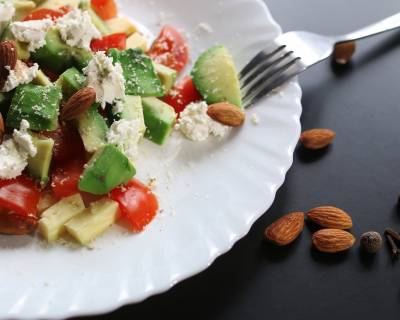 Avocado And Almond Salad Recipe With Feta Cheese