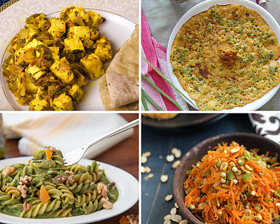 Weekly Meal Plan - Spring Onion Dosa, Tri Colour Pasta, Methi Paneer, and More