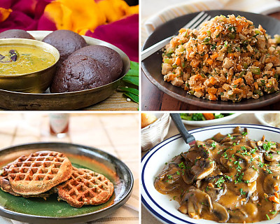 Weekly Meal Plan - Mushroom Vindaloo, Cauliflower Fried Rice, Multigrain Waffles, and More