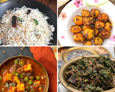Weekly Meal Plan - Jeera Aloo, Matar Paneer, Spiced Onion Pulao, and More