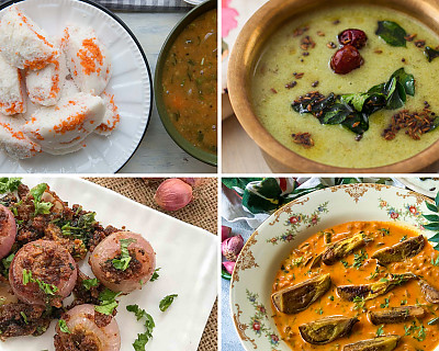 Weekly Meal Plan - Palak Kadhi, Carrot Idli, Stuffed Onions, and More
