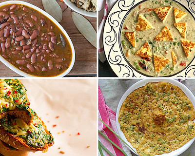 Weekly Meal Plan - Spring Onion Dosa, Nawabi Paneer Curry, Stuffed Corn Paratha, and More