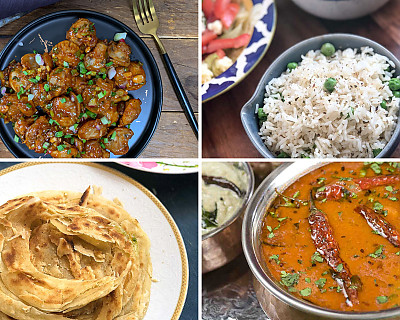 Weekly Meal Plan - Mushroom Manchurian, Peas Pulao, Malab Parotta, and More