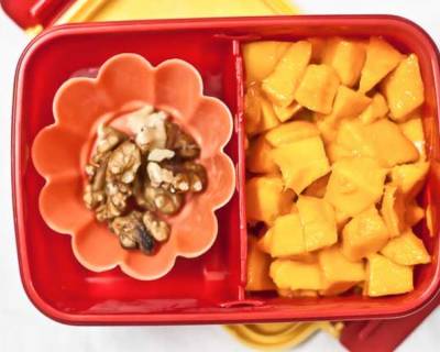 Fresh Cut Mangoes and Walnuts | Kids Lunch Box Recipes