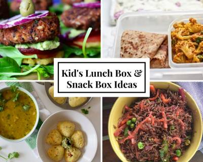 Weekly Lunch Box Recipes & Ideas from Healthy Black Bean Burger Without Bun, Healthy Spinach Idli, Aloo Gobhi Matar Ki Sabzi & More